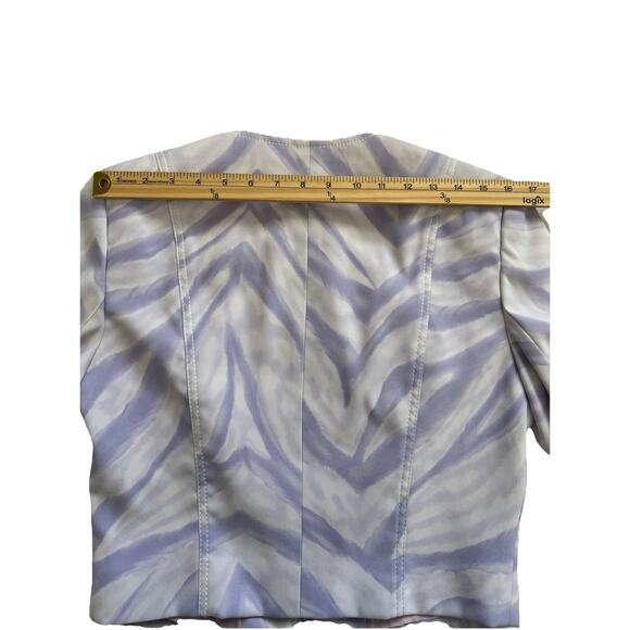 Alberto Makali x Cache Jacket Womens Size 8 Purple Abstract Cropped Zip Closure - Picture 9 of 11